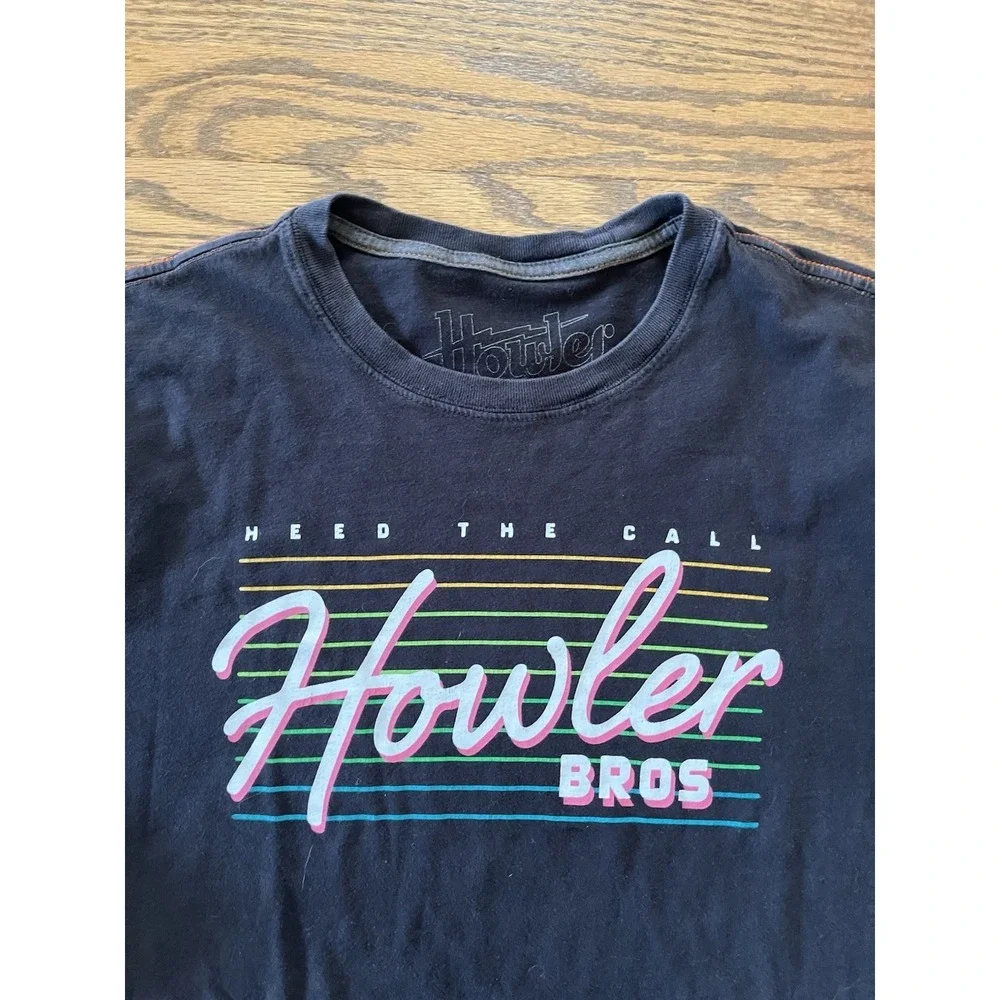 Howler Bros Beach Club T-Shirt Men's Size L Black Heed The Call